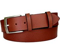 Antonio de Patrizi Cintura Uomo in Cuoio con Doppio Passante, Altezza 4 cm, Vera Pelle Italiana, Produzione Artigianale, Made in Italy, Accorciabile. Fibbia Satinata Made in Italy. (Cognac, 125)