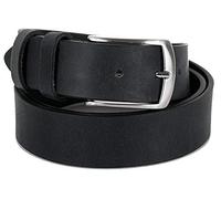 Antonio de Patrizi Cintura Uomo in Cuoio con Doppio Passante, Altezza 4 cm, Vera Pelle Italiana, Produzione Artigianale, Made in Italy, Accorciabile. Fibbia Satinata Made in Italy. (Nero, 115)
