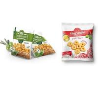ANTONIO FIORE Taralli TARALLINI MIX 20 Bustine TRADIZIONALI con Olio Extra Vergine Oliva da 50g + 20 Bustine FRAGRANTINI Classico da 40g - CARTONE 20 Bustine *