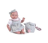 Antonio Juan Bambole Piccolo Reborn Tufi, 33 cm, Vestito Verde e Fascia | Include Borsa e Libro di Famiglia | Peso Reale e Punte Mobili | Ref. 82312 | Collezione Esclusiva 2024