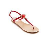 Antonio Raggini Sandalo Infradito con Gioiello, Colore: Rosso, Taglia: 39