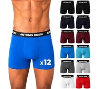 ANTONIO ROSSI (confezione da 12) boxer aderenti da uomo, Boxer da uomo multipack con elastico in vita, Colori chiari assortiti, XXL
