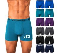 ANTONIO ROSSI (Confezione da 12 Boxer Aderenti da Uomo - Boxer da Uomo Multipack con Elastico in Vita