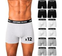 Antonio Rossi (Confezione da 12) Boxer Aderenti da Uomo - Boxer da Uomo Multipack con Elastico in Vita