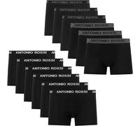 ANTONIO ROSSI (confezione da 12) boxer aderenti da uomo, Boxer da uomo multipack con elastico in vita, Nero, XXL