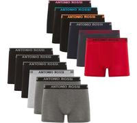 ANTONIO ROSSI (confezione da 12) boxer aderenti da uomo, Boxer da uomo multipack con elastico in vita, Colori scuri assortiti, XL
