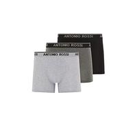 ANTONIO ROSSI (Confezione Da 3/6) Boxer Aderenti Da Uomo, Nero, Grigio, Antracite (3 Pezzi), XXL