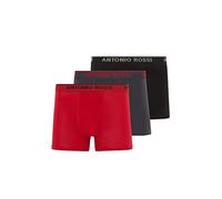 ANTONIO ROSSI (Confezione Da 3/6) Boxer Aderenti Da Uomo, Nero, Rosso, Blu (3 Pezzi), S