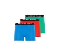 ANTONIO ROSSI (Confezione Da 3/6) Boxer Aderenti Da Uomo, Rosso, Verde, Blu (3 Pezzi), S