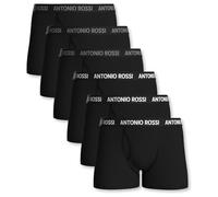 ANTONIO ROSSI Confezione da 6 boxer da uomo con apertura aperta, boxer aderenti, in cotone super morbido, senza etichette pruriginose, traspiranti, traspiranti e traspiranti, Nero , L