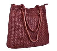 ANTONIO VALERIA Borsa a mano in pelle lavata intrecciata rossa Alice per le donne, Rosso