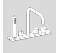 antoniolupi AYATI rubinetto bordo vasca a 5 fori, AY701LU, AYATI acciaio inox levigato [Rubinetteria Bagno > Rubinetteria Vasca]