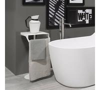 antoniolupi GINO mensola da tavolo con portasciugamani da terra, GINO1#W, GINO bianco opaco [Accessori Bagno > Portasciugamani]
