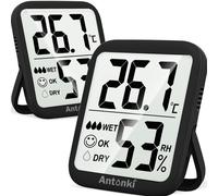 Antonki 2 Pezzi Termometro Ambiente Interno, Igrometro Digitale, Misuratore Di U