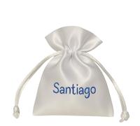 Antony Morale Lalalab Creazioni, Sacchetti per Confettate Bomboniere Personalizzati, per Battesimo, Matrimonio, Nascita, Baby Shower, Fatti a Mano in Italia Set da 10 (Bianco Raso, 9x12)