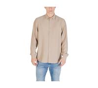 Antony Morato, ,Shirts ,Uomo ,Beige ,M Camicia Beige in Viscosa con Colletto Classico