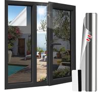 Antrect Pellicola per specchio adesivo per finestra anti sguardo, 100 x 200 cm, pellicola vetro specchio senza stagno, anti calore, anti UV, protezione della privacy