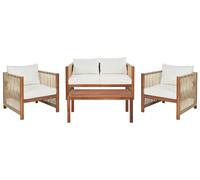 ANTRIA 4 posti Set da giardino con tavolo Beige Legno d'acacia