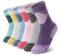 ANTSANG Calzini Lana Merino Bambini Trekking Escursionismo Ragazzi Ragazze Neonati Termici Caldi Inverno Spessi Imbottiti Neve Sci Crew Calzini Calze (Mescolanza di colori,22-26)
