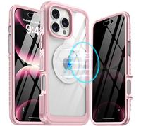 ANTSHARE Custodia per iPhone 16 Pro Max con Magsafe, pellicola protettiva integrata in vetro [9H HD]+protezione privacy dello schermo, magnetica, resistente agli urti, 360 gradi, anti-spy, custodia