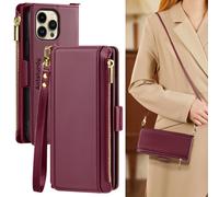 ANTSTURDY compatibile con iPhone 13 Pro Wallet Case Women? Blocco RFID? Custodia per telefono Crossbody in pelle PU con cinturino da polso a copertin