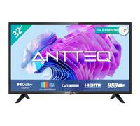 Antteq AB 32D1 TV 32 pollici (Televisori 80 cm), Dolby Audio, Triplo Tuner DVB-C/T2/S2, CI+, HDMI, USB, uscita audio digitale, modalità Hotel inclusa