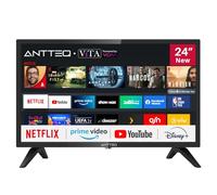 Antteq AV24H3 Smart TV 24 pollici (60 cm) Televisore con Netflix, Prime Video, Rakuten TV,Youtube, UVM, Wifi, Triple-Tuner DVB-T2 / S2 / C