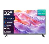 Antteq G32 Smart TV 32 Pollici Senza Bordi LED Google TV HDR10, Bluetooth 5.1-Compatibile con Cast,Assistente Virtuale e Google Home,Triplo Tuner,Dolby Audio i efficienza energetica F]