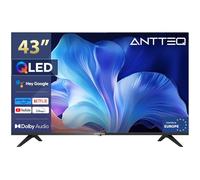 Antteq Q43 4K QLED UHD Smart TV 43 Pollici (TV 109 cm) con HDR10, Bluetooth | Google Assistente, MEMC, Triple Tuner DVB-C/S/S2/T/T2, App Store, Wi-Fi 2.4 GHz/5 GHz
