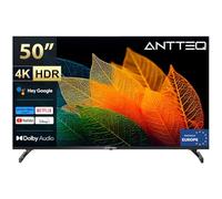 Antteq S50 Smart TV 50" 4K Ultra HD Android TV, Google Assistant, HDR10, Dolby Audio, Bluetooth, Triple Tuner DVB-C/S/S2/T/T2, WiFi, HDMI, USB i efficienza energetica F]
