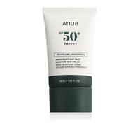 Anua Heartleaf Silky Moisture Sun Cream SPF 50+ PA ++++ idratante e lenitiva (Heartleaf, pantenolo) Crema solare coreana per il viso biologica senza residui bianchi per pelli sensibili (50ml)
