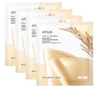 Anua Rice 70 Glow Collagen Mask, Maschere idrogel rassodanti con collagene e acqua di riso, 4x38g