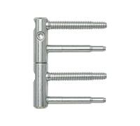 Anuba, nastro per porta, 3-DIM, 2 pezzi, bulloni 60 mm, nastro: 92 mm, ø 15 mm, zincato, argento