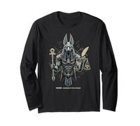 Anubi Dio Re Faraone d'Egitto Graphic Design Illustrazione Maglia a Manica