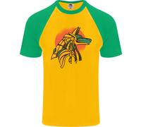 Anubis Antico Egitto Egiziano God Mitologia DA UOMO S/S Baseball T-Shirt