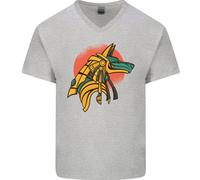 Anubis Antico Egitto Egiziano God Mitologia Uomo Scollo A V Cotone T-Shirt