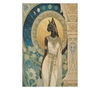 Anubis Sacerdotessa della Luna Puzzle 1000 Pezzi in Legno, Sfida di Logica | Cielo celeste, Mitologia dell'antico Egitto, Antica arte egizia, Struttura in Legno, Sfida Impegnativa, Puzzle per Famiglia