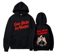 Anuel AA Stampato Felpa con Cappuccio Reale Hasta La Muerte Tuta Casuale Pullover Cappotto per Donne Uomini