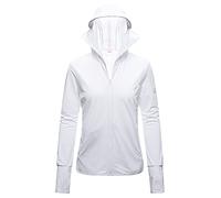 ANUFER Donna UPF50+ UV Protezione Giacca con Cappuccio Leggera Asciugatura Veloce All'aperto Abbigliamento Sportivo SD5A025 Bianco 42