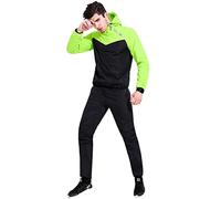 ANUFER Unisex Uomo Donna Tute per Sauna Perdita di Peso Giacca + Pantaloni Allenarsi Set di Sudore Verde SN07814 XL