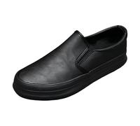 ANUFER Uomo Suola Spessa Mocassini Pelle Sintetica Slip-On Tempo Libero Sneakers SN0703538 Tutta Nero EU39