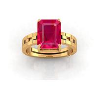 Anuj Sales - Anello in oro con pietre preziose non trattate 15.00 ratti 14.50 carati di qualità A+ naturale rubino della Birmania non riscaldato per donne e uomini (certificato GGTL in, free size,