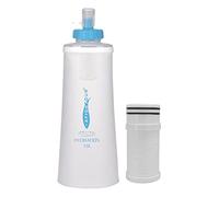 Anulely Bottiglie d'acqua filtrate pieghevoli per i viaggi | Bottiglie d'acqua pieghevoli da 1 litro per viaggi con filtro - Bottiglia pieghevole portatile, bottiglia pieghevole per la sala