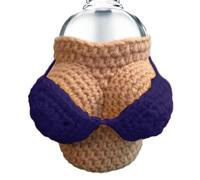Anulely Copertine divertenti per tazze, copertura per bottiglie all'uncinetto | Manicotto per taglio di isolamento termico all'uncinetto per bikini - Manicotto per bottiglia elastica portatile