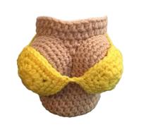 Anulely Copertine per bottiglie divertenti, coperte per bottiglie decorative | Manicotto per taglio di isolamento termico all'uncinetto per bikini | Manicotto per bottiglia elastica portatile