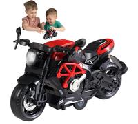 Anulely Giocattolo del motociclo di tiro,Moto Tirare | Moto Giocattolo realistico inerzia per Giocattoli di Tiro,Luci Lampeggianti Colorate, Suono del Motore Fresco, Decorazione da Tavolo Collezione