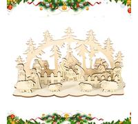 Anulely Presepe di Natale al coperto - Set di scene di Natale,Centro tavolo da asilo in legno, segno di tavolo da asilo per ufficio, cucina, decorazione della sala ad anger