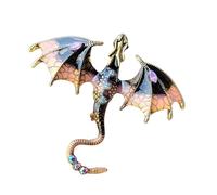 Anulely Spilla Dragon,Spille per animali da donna,Spilla per drago animale retrò per borse | Spilla per cappotto badge ali di drago di moda, spilla per costume per appuntamenti, festa, Se référer au