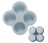 Anulely Stampo cilindrico in silicone, stampo rotondo per torte in silicone, stampo rotondo in schiuma per brownie, stampo per torte al formaggio a 4 cavità, stampo rotondo in silicone, cottura