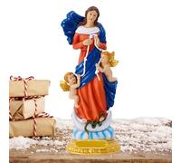 Anulely Statua della Signora della Grazia, statuetta tranquilla della Vergine Maria, con decorazioni di angeli, regalo per la festa della mamma, per uffici, mobili TV, comodino, tavolo da caffè